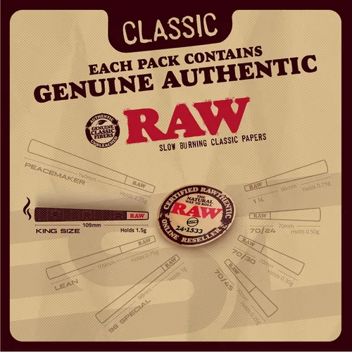 Miniatura 4 de RAW Cones Classic King Size – Paquete de 100 – Papel preenrollado de combustión lenta con puntas y tubos de embalaje incluidos
