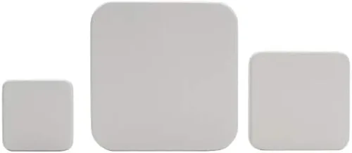 MELANNCO Gancho de pared de MDF graduado, juego de 3, color blanco