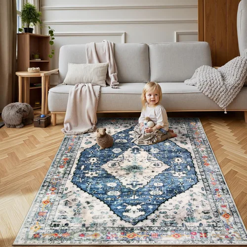 Miniatura 142 de Lahome Alfombra Bohemia Tribal Lavable de 3 x 5, Alfombras Antideslizantes para Entrada, Dormitorio, Sala de Estar, Vintage, Ultra Suave, No