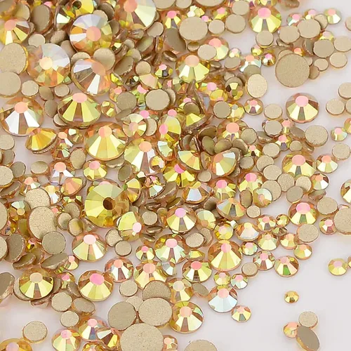 Miniatura 18 de Dowarm 2650 diamantes de imitación de cristal con parte trasera plana, 6 tamaños de 0.059 in a 0.256 in, cristales de parte trasera plana
