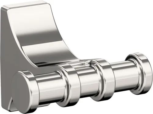 Amerock BH36050PN | Gancho doble para bata de baño de níquel pulido | 2-15/16 pulgadas (2.953 in) de longitud | Davenport | Gancho para toallas para