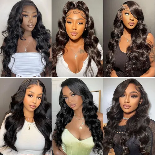 Miniatura 5 de Pelucas de cabello humano ondulado con encaje frontal de 13 x 4 para mujeres negras, sin pegamento, 22 pulgadas