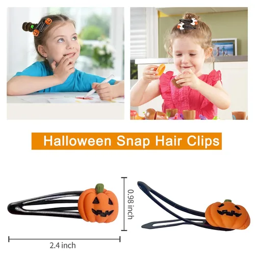 Miniatura 2 de 4 pinzas para el cabello de Halloween, calabaza de Beleki fantasma, pinzas para el cabello antideslizantes, pasadores de Halloween, accesorios
