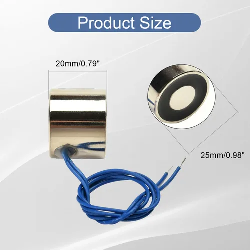 Miniatura 2 de Heyiarbeit 12V DC 50N Imán de elevación eléctrica electroimán solenoide Ascensor Holding 25mmx20mm