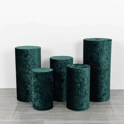 Miniatura 46 de Efavormart - Juego de 5 fundas de soporte para caja de exhibición cilíndrica de elastano, color negro, fundas elásticas para pilar de pedestal, 160