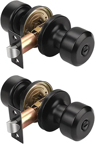 Miniatura 13 de KNOBWELL Paquete de 4 pomos de puerta cuadrados modernos para paso, pomos de puerta interiores, manija de puerta de pasillo y armario, color negro
