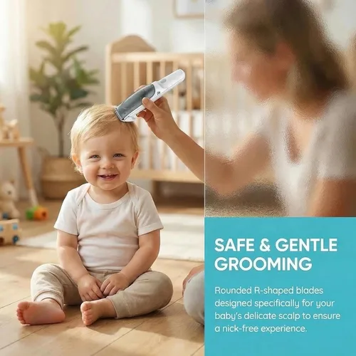 Miniatura 8 de Cortapelos para bebés con aspiradora – 3 peines guía – Cortapelos recargables para el hogar de niños, cortapelos silenciosos para niños y bebés