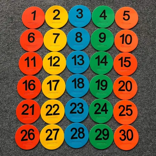 Miniatura 4 de Mini marcadores de suelo de 4 pulgadas para aula, preescolar y jardín de infantes (juego de 20 unidades) (número 1-30)