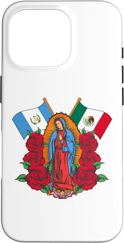 Miniatura 20 de Funda para iPhone 13 Pro Max Virgen de Guadalupe con bandera de Guatemala y México