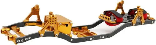 1/10 RC Crawler Viga de fibra de carbono de 0.157 in CNC de metal chasis de coche Kit de cuerpo piezas para Axial SCX10 II Rock Off Road Truck Dorado