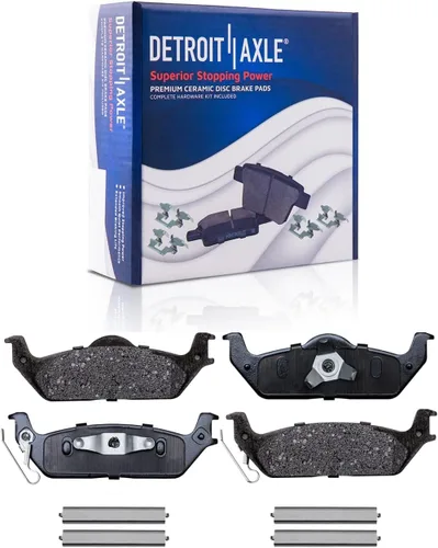 Miniatura 4 de Detroit Axle - Kit de freno trasero para Ford F-150 2004-2011, 2006-2008 Lincoln Mark LT Rotores de freno de disco de cerámica Pastillas de freno