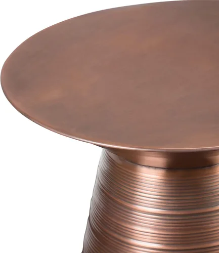 Miniatura 5 de SIMPLIHOME Sheridan - Mesa auxiliar redonda de metal sólido de 18 pulgadas de ancho x 20 pulgadas de alto en cobre envejecido, mesa decorativa