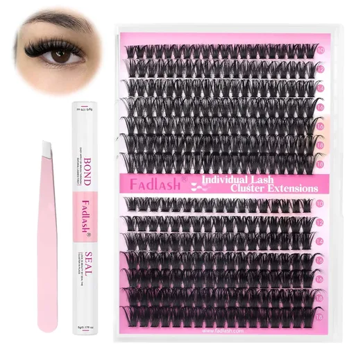 Miniatura 35 de Racimos de pestañas 10-16mm 144 piezas Bandeja mixta Pestañas individuales Rizo D Pestañas individuales en racimo Extensiones de pestañas