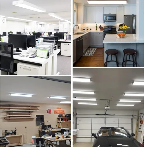 Miniatura 7 de hykolity 4FT Luz LED envolvente con 3 potencias/3 lúmenes/3 CCT seleccionables, 55W/65W/75W, 5500lm/6500lm/7500lm, 3000K/4000K/5000K, 4 pies de luz