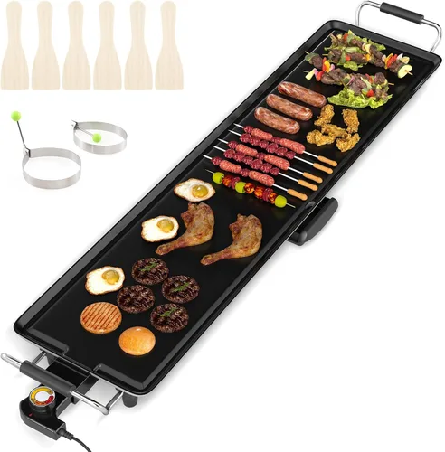 Miniatura 11 de ARLIME Parrilla eléctrica extra grande de 39.5 pulgadas, parrilla antiadherente para encimera con temperatura ajustable, termostatos y bandeja
