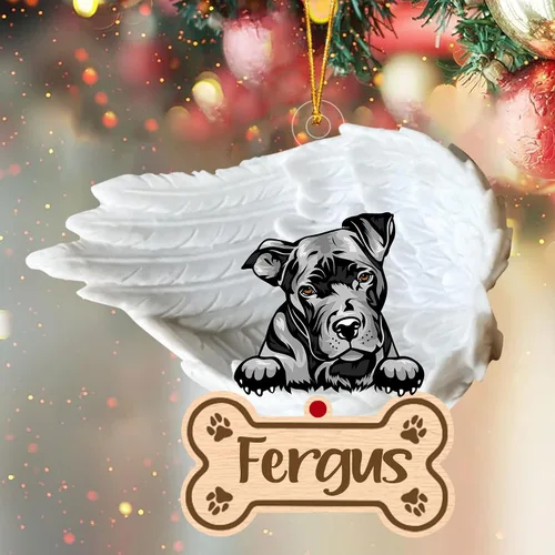 Miniatura 87 de Adorno de perro afgano de 1 ángel, adorno acrílico 2D personalizado conmemorativo para perros, regalo por pérdida de mascotas, regalo