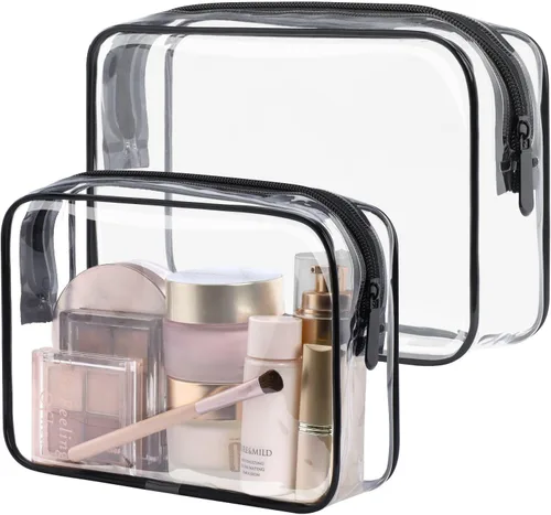 Miniatura 10 de PACKISM Neceser aprobado por la TSA, paquete de 2 – 1 mediano de cuarto de galón de mano de la TSA y 1 grande para equipaje facturado, bolsa de 4
