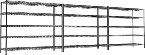 Miniatura 12 de REIBII Estantes de almacenamiento de 55.5" de ancho 3200LBS Estantería de metal de 5 niveles Unidad de estanterías de alambre Estantería de garaje