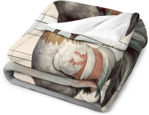Miniatura 39 de Manta de gallos orgánica de forro polar de pollo de 30 x 40 pulgadas, manta de franela para sofá, cama para adultos, niños, adolescentes, regalo