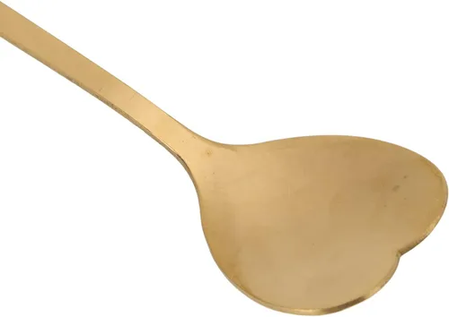Miniatura 7 de Pssopp 2 cucharas de postre de café, diseño en forma de corazón, cuchara de metal para agitar, té, postre, bebidas, helado, Oro, Moderno