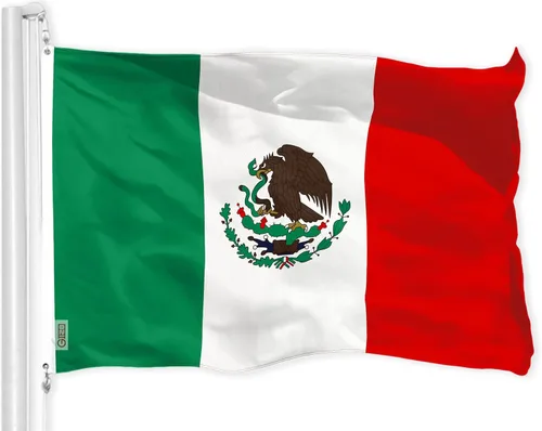 Miniatura 18 de G128 Bandera de México, 3 x 5 pies, serie LiteWeave Pro, impresa en poliéster 150D, ojales de latón, bandera de mexico