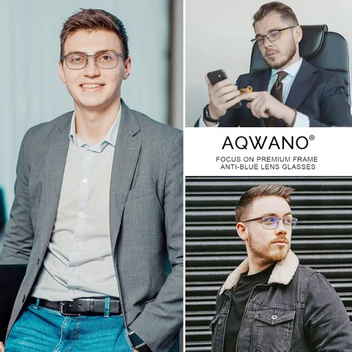 Miniatura 5 de AQWANO Gafas de lectura con bloqueo de luz azul para mujeres y hombres, para lectura de computadora redondos, antifatiga ocular/UV/deslumbramiento