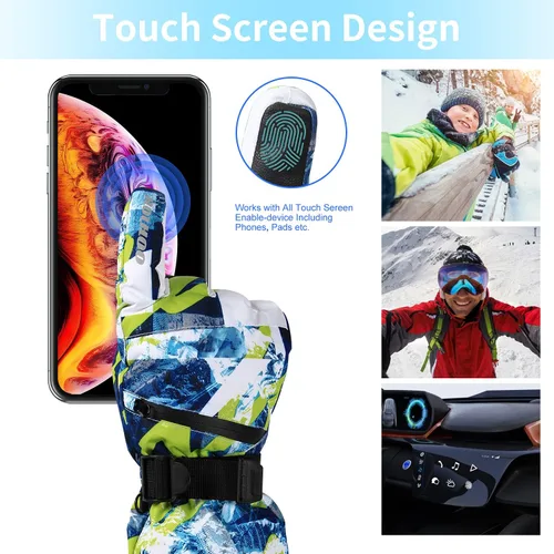 Miniatura 2 de HOIHOO Ski Gloves, Waterproof Snow Gloves -30 Winter Gloves for Cold Weather Touchscreen Snowboard Gloves Warm for Men Women