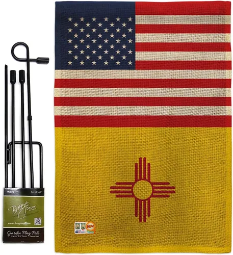 Miniatura 13 de US New Mexico Burlap Burlap Garden Flag Americana States USA American Territories Republic Small Decorative Gift Yard House Banner Double-Sided Made