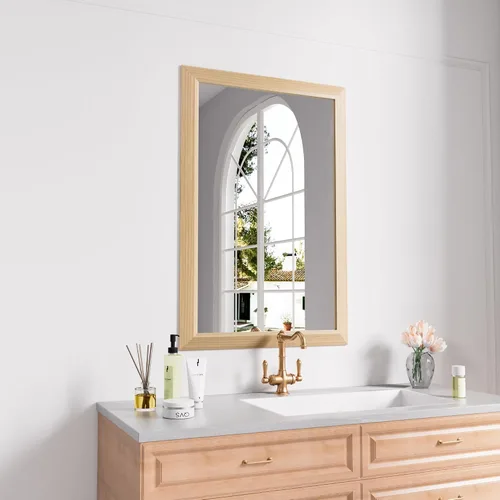 Miniatura 46 de Amorho Espejo de Baño Negro, Espejos de Pared de 24x30 Pulgadas con Marco de Metal Grueso para Sobre el Fregadero, Dormitorio, Sala de Estar