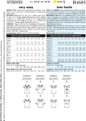 Miniatura 2 de BUTTERICK PATTERNS B4685 - Camiseta para mujer, talla FF (16-18-20-22)
