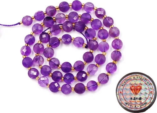 Miniatura 22 de Cuentas de piedras preciosas para la fabricación de joyas, cuentas de monedas facetadas de piedra natural piedra de sangre africana de 0.236 in
