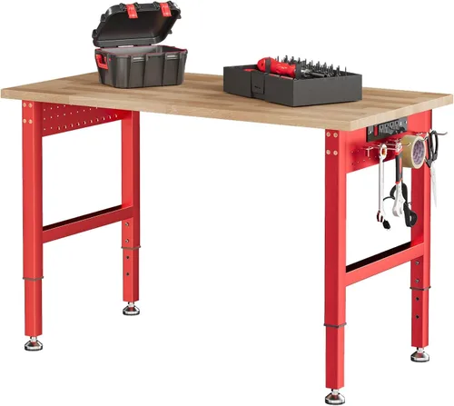 Miniatura 19 de SPECRAFT Banco de trabajo ajustable de 2 niveles de 48 x 20 pulgadas con 4 salidas de CA y 2 puertos USB, banco de trabajo resistente de capacidad