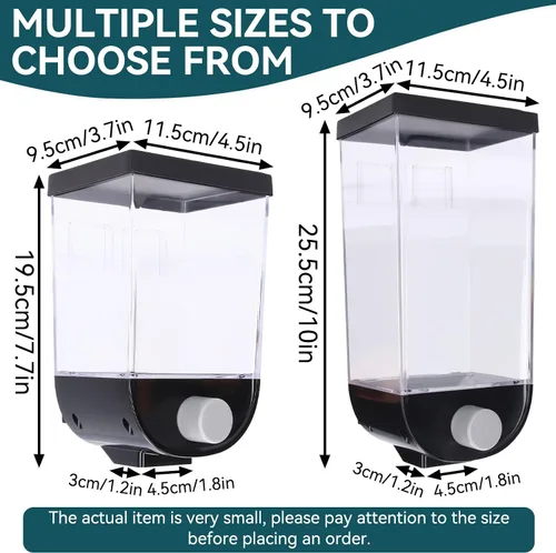 Miniatura 3 de Cyrank Dispensador de arroz, dispensador de cuentas de lavandería para colgar en la pared, contenedor de almacenamiento de alimentos secos