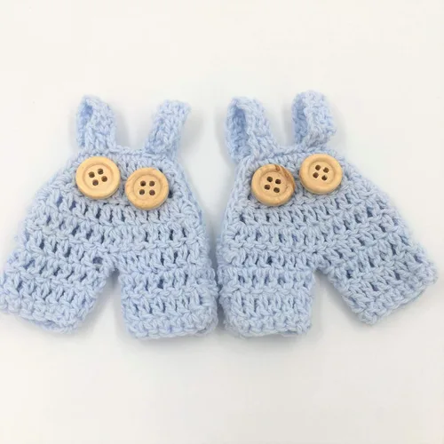 10 piezas mini ganchillo de punto general Jumper Favores Baby Shower Bautismo Bautizo Party Favores (azul)