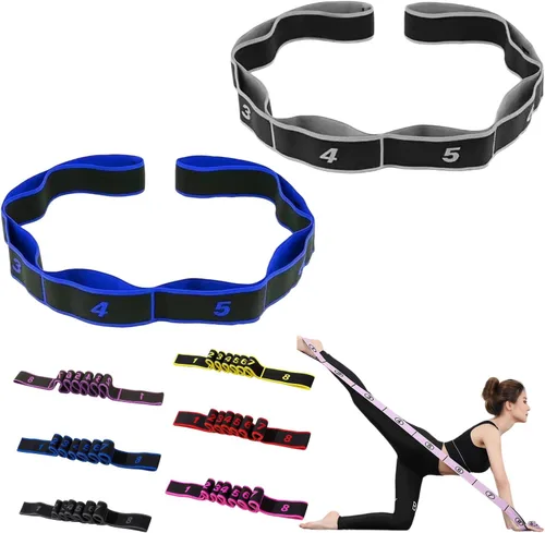 Miniatura 14 de Fitness Resistance Bands with Handles, Fitness Resistance Band for Stretching and Yoga, 8 Loops Elastic Exercise Bands, Exercise Resistance Bands