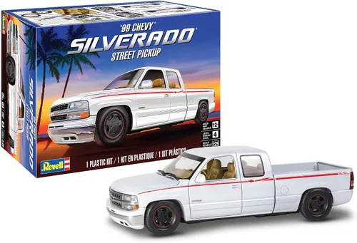 Revell 14538 '99 Chevy Street Silverado Street Pickup 1:25 escala, kit de construcción de modelo de camioneta de 150 piezas, nivel de habilidad 4