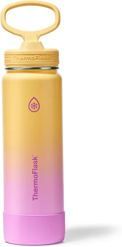 Miniatura 25 de ThermoFlask Botella de agua aislada con tapa de boquilla, a prueba de fugas, botella de agua de acero inoxidable para bebidas frías y calientes