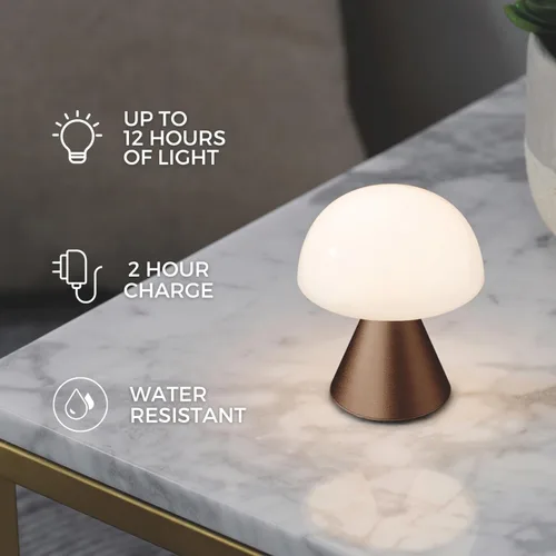 Miniatura 4 de Lexon Mina - Lámpara de Hongo Pequeña – Luz LED Portátil de Mesita de Noche para Dormitorios, Niños y Guardería – Recargable con 12h de Autonomía