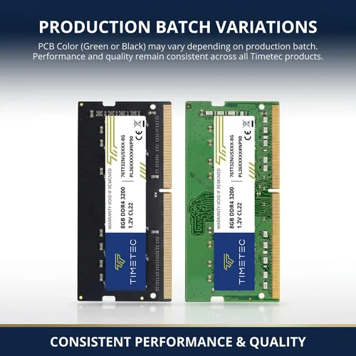Miniatura 2 de Timetec 16GB Kit (2x8GB) DDR4 3200MHz (o 2933MHz o 2666MHz) PC4-25600 No ECC Sin búfer 1.2V CL22 1Rx8 Rango único 260 pines SODIMM Módulo de memoria