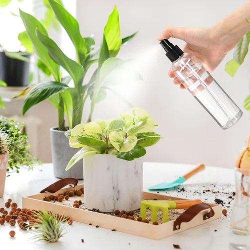 Miniatura 6 de Bekith Paquete de 16 botellas de plástico de 8 onzas, botellas rociadoras de niebla fina vacías transparentes con tapa de pulverización de bomba