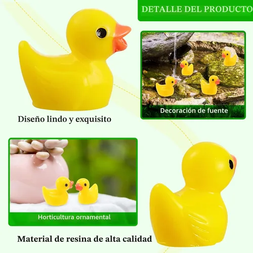 Miniatura 6 de Juego de 100 mini patos de resina a granel para decoración en miniatura en maceta, jardín, casa de muñecas, decoración de pasteles, kit de slime