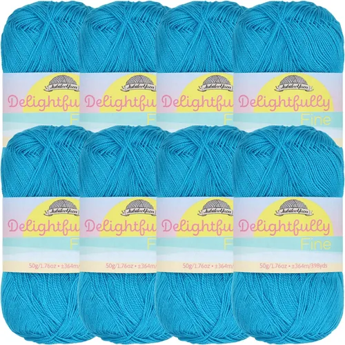 Miniatura 13 de JubileeYarn - Ovillo de hilo deliciosamente fino, 1.76 oz/madeja de rayón de bambú, color rosa polvo, 4 madejas