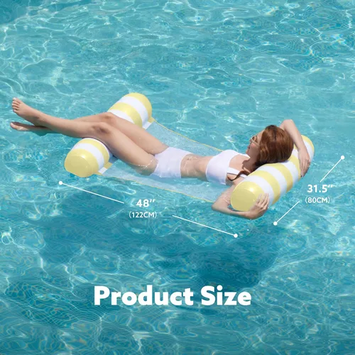 Miniatura 7 de SLOOSH 4 Packs Strip Type Hammock Pool Floats Adults, 4-in-1 Multi-Purpose Inflatable Pool Floaties PVC Water Hammock Lounge