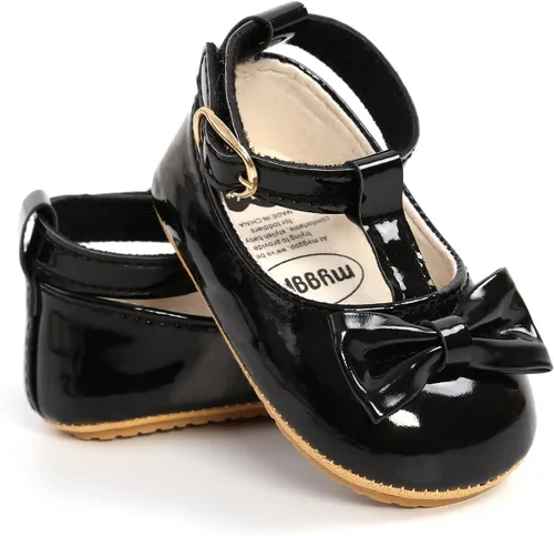 Miniatura 5 de Zapatos planos Mary Jane para bebés y niñas con Bownot, suela suave, suela suave, piel sintética, recién nacidos, primeros pasos, para fiesta