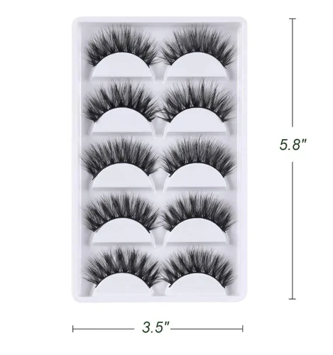 Miniatura 7 de Pestañas postizas 3D, pestañas postizas de visón sintético 3D, hechas a mano, dramáticas, gruesas, cruzadas, negras, naturales, esponjosas, largas