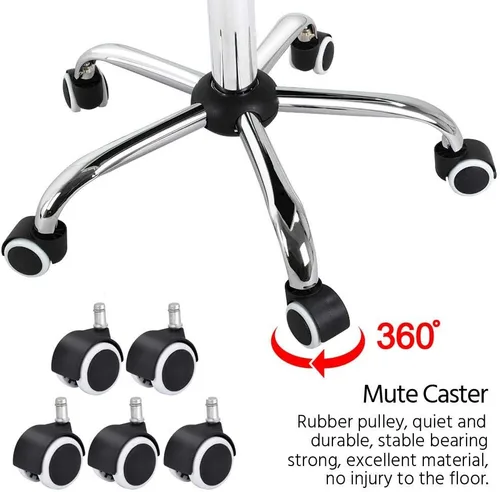 Miniatura 7 de Topeakmart Silla de escritorio moderna blanca rodante con reposabrazos/ruedas, base resistente, cilindro de gasolina certificado SGS, cómoda silla