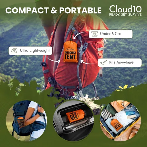 Miniatura 7 de CloudTen Emergency Tent: Lightweight 2 Person Survival Tent with Multi-Function Paracord Bracelets - Essential Survival Gear & Bug Out Bag Items for