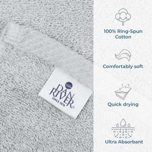 Miniatura 131 de DAN RIVER Paquete de 2 sábanas de baño de 35x70 pulgadas, sábanas de baño jumbo acanaladas para adultos, toallas grandes gruesas y absorbentes