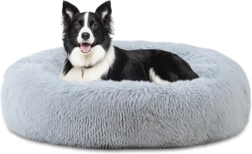 Miniatura 9 de ELSKER&HOME Cama relajante para perros, cama lavable en forma de dona, acolchada y con calentamiento, redonda de 30 pulgadas para perros medianos