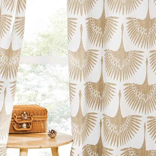 Miniatura 17 de KGORGE Cortinas traslúcidas con patrón geométrico, cortinas de lino natural, juego de ventanas suaves, lavables con filtro de luz para dormitorio